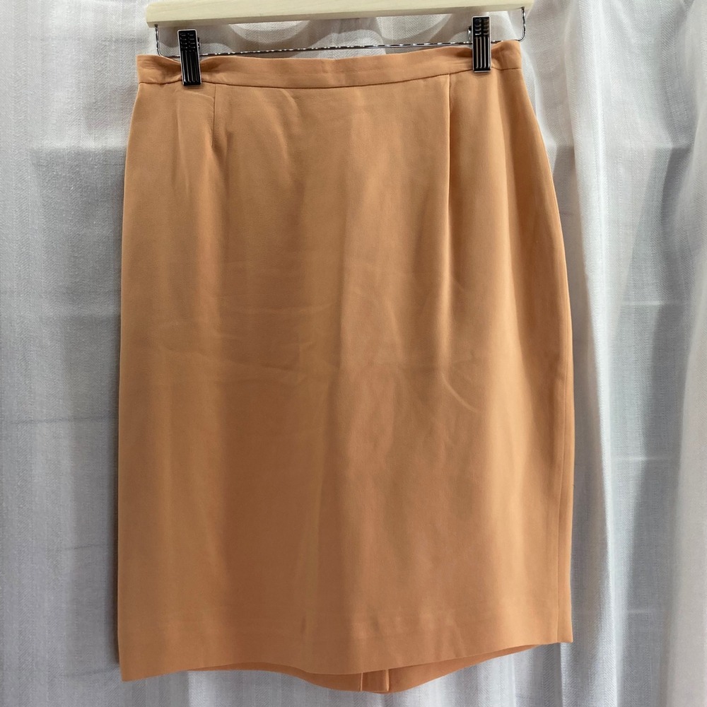 Jones New York Country Petite Peach Silk Blend Pencil Skirt 8P